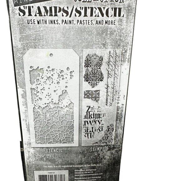 Tim Holtz Mixed Media Clear Stamps Stencil Background Grime Crackle New THMM123 - Picture 4 of 8